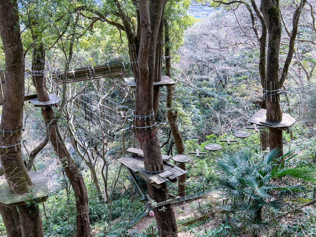 【画像】リゾナーレ熱海　地上9mの樹上アスレチック「森の空中散歩」